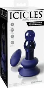 Pipedream Icicles Vibrating Glass Massager Blue