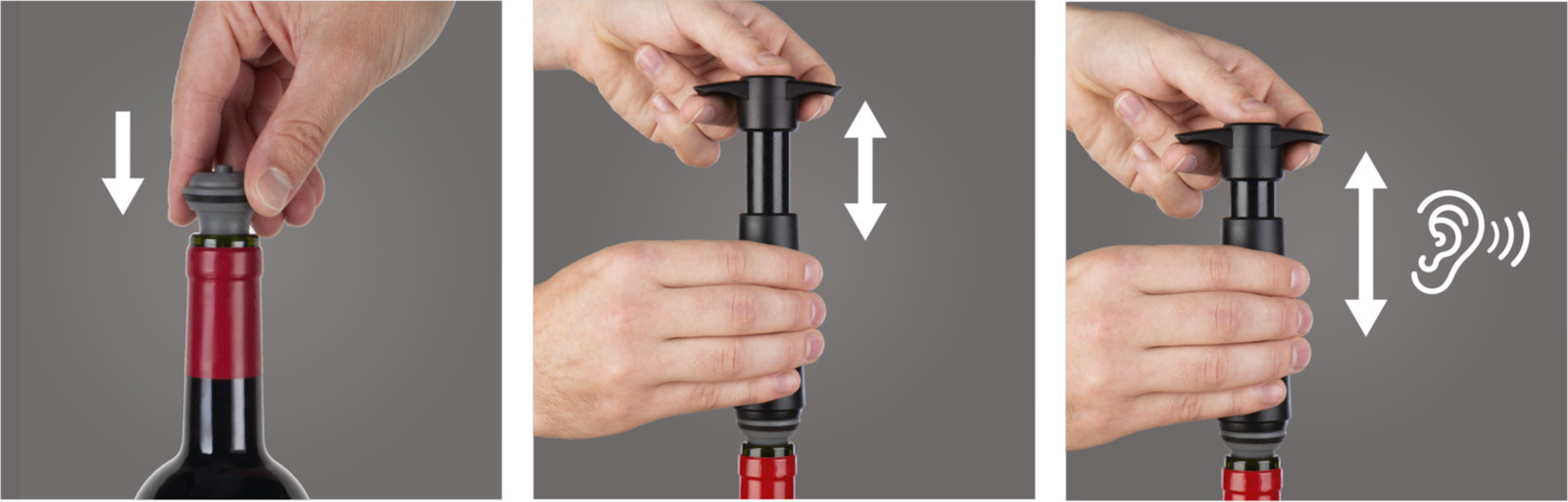 Vacu Vin Σετ Αξεσουάρ Κρασιού Elegant Μαύρο 3890660 5τμχ