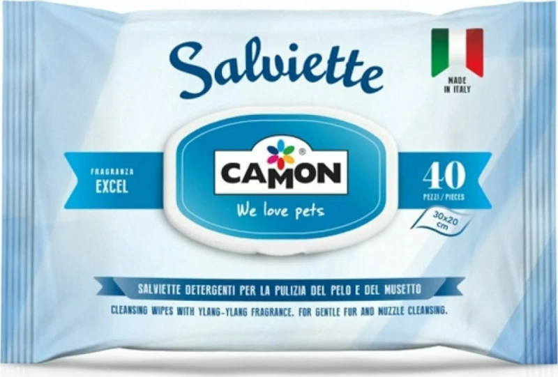 Camon Excel Μαντηλάκια για Σκύλους & Γάτες με Aloe Vera 40τμχ