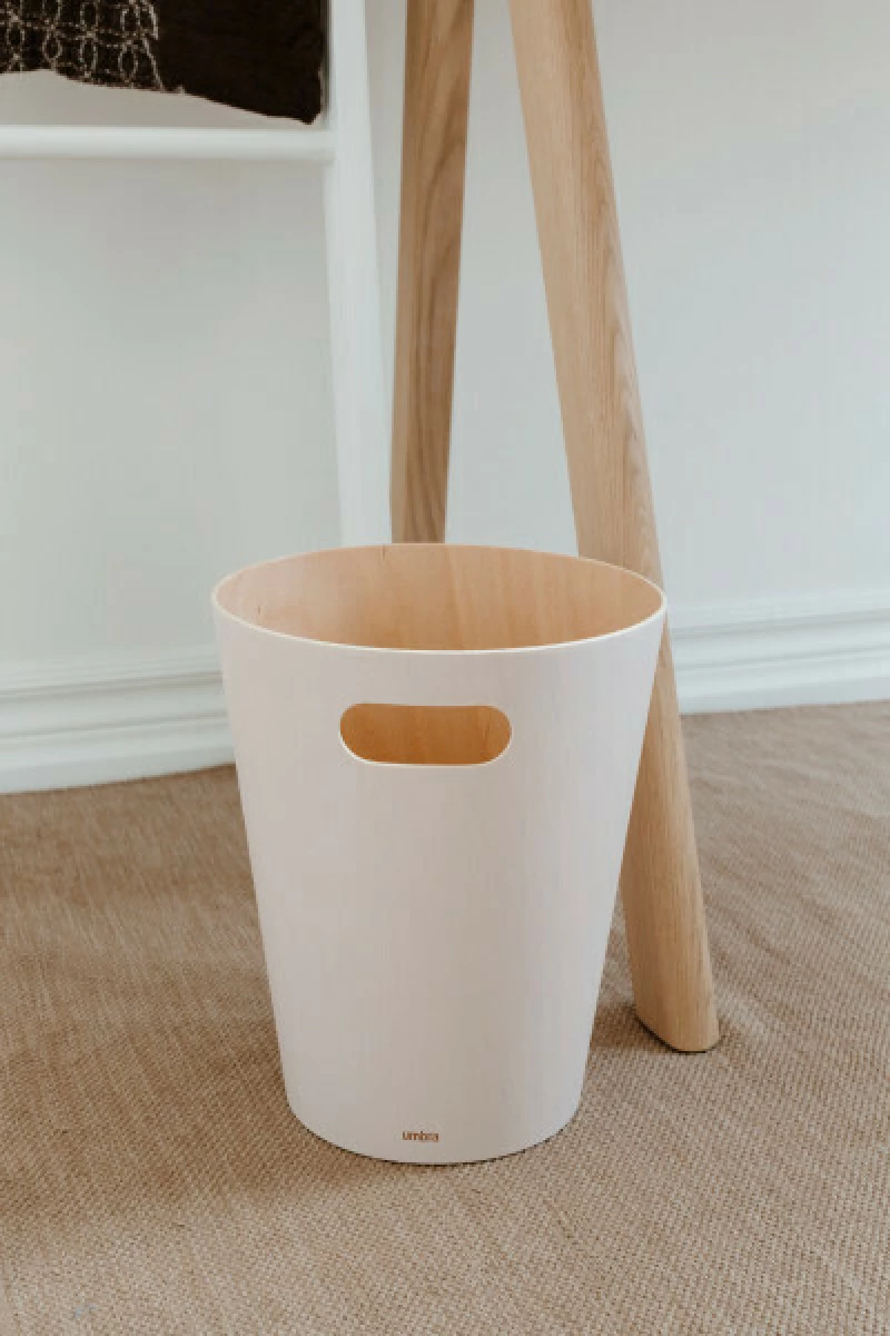 Umbra Ξύλινο Καλάθι Αχρήστων Woodrow 7.5lt Λευκό 23x22.9x28cm