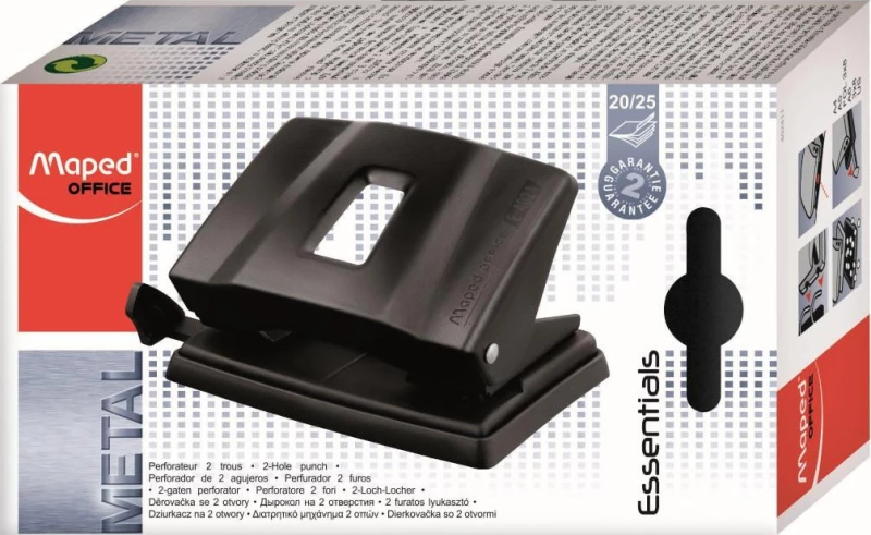 Maped Essentials Metal 2 Τρυπών 20-25 Φύλλων Μαύρο
