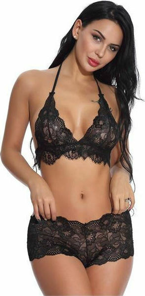FMS Γυναικείο Sexy Set Δαντέλα Dreamy Μαύρο