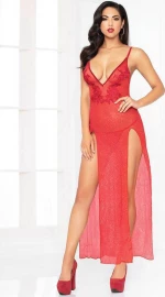 Red Long Gauze Perspective Temptation
