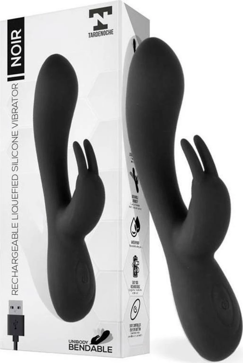 Tardenoche Noir Rechargeable Liquefied Silicone Vibrator 19.4cm Black