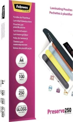 Fellowes A4 Glossy 250 Micron Φύλλα Πλαστικοποίησης 100 Τμχ.