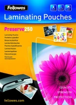 Fellowes A4 Glossy 250 Micron Φύλλα Πλαστικοποίησης 100 Τμχ.