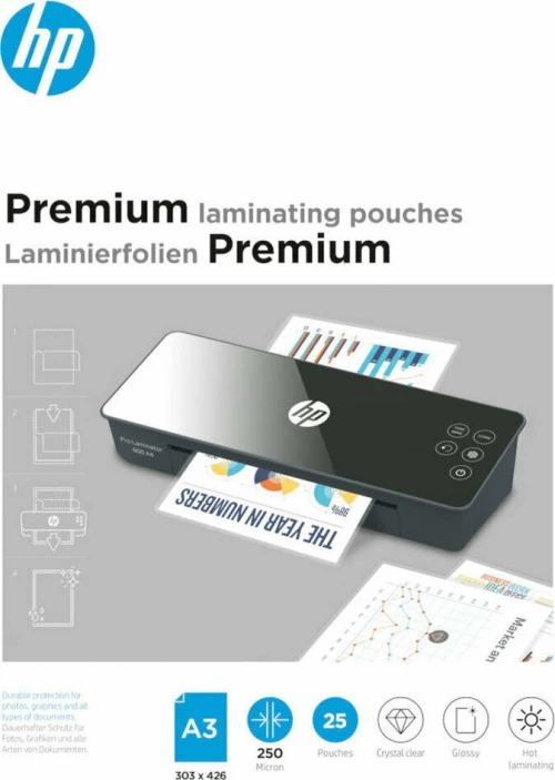 HP 9128 Premium Φύλλα Πλαστικοποίησης για Α3 250mic 25τμχ