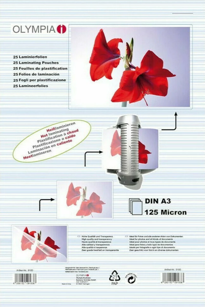 Olympia Din A3 125 Micron Φύλλα Πλαστικοποίησης 9183