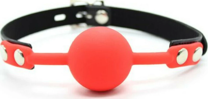 Fetish Addict Silicone Ball Gag Black/Red 4cm