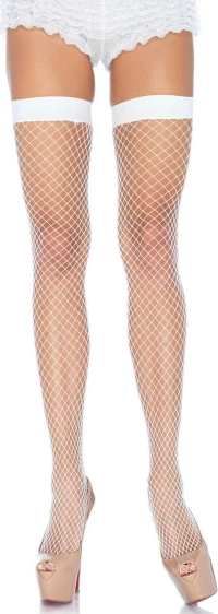 Leg Avenue Fishnet Thigh Highs White