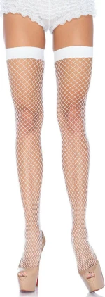 Leg Avenue Fishnet Thigh Highs White