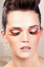 Brown-Red Feather Eyelashes