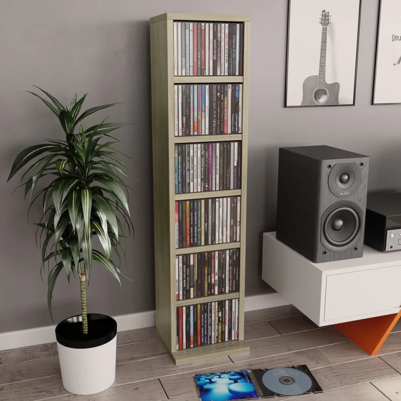 Έπιπλο για CD Χρώμα Sonoma Δρυς 21x20x88 εκ. από Μοριοσανίδα