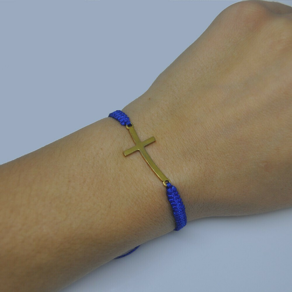 Βραχιόλι Μακραμέ Με σταυρό Fantazy 58966-2 Χρυσό