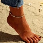 Βραχιόλι anklet snake από ατσάλι επίχρυσο