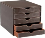Osco Δερμάτινο Συρταράκι Γραφείου 5 Θέσεων 25.5x34x31cm Καφέ
