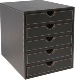 Osco Δερμάτινο Συρταράκι Γραφείου 5 Θέσεων 25.5x34x31cm Καφέ
