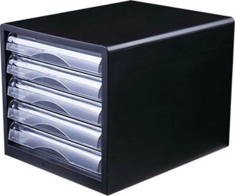 Deli Πλαστικό Συρταράκι Γραφείου 5 Θέσεων 34x34x27.5cm Μαύρο