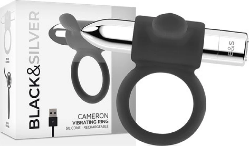 Black & Silver Cameron Rechargeable Cockring