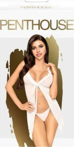 Penthouse After Sunset Babydoll & String White