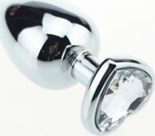 Heart jewel plug large (clear)