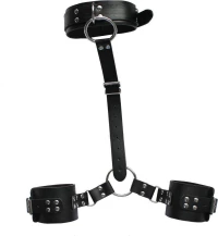 Collar & Hand Cuffs Black