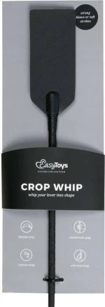 Easytoys Leather Crop Whip Black 73.5cm
