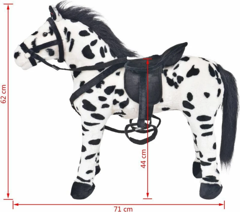 vidaXL Άλογο 62cm Ασπρόμαυρο