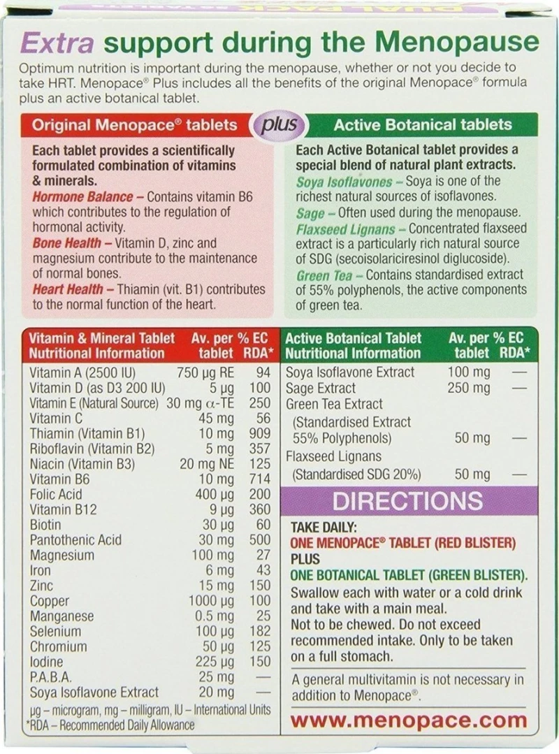 Vitabiotics Menopace Plus 56 ταμπλέτες