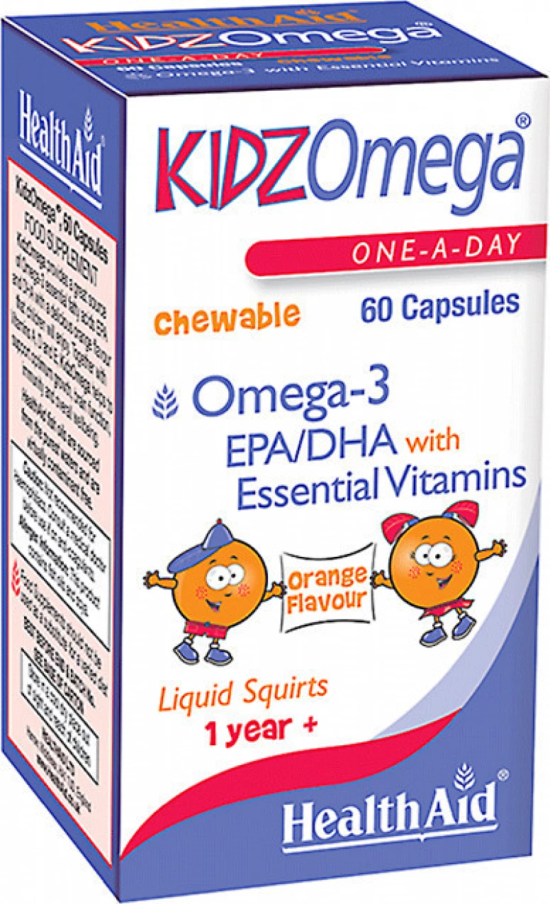 Health Aid KidzOmega One A Day Chewable Omega 3 60 μασώμενες κάψουλες