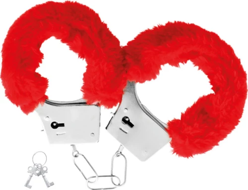 Darkness Pleasure Furry Handcuffs Red