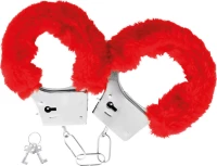 Darkness Pleasure Furry Handcuffs Red