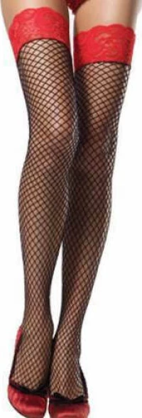 Black Stocking with red lace