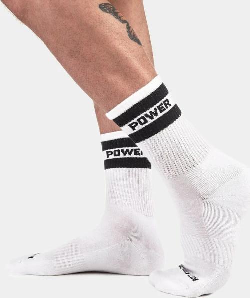 WHITE HALF FETISH SOCKS POWER