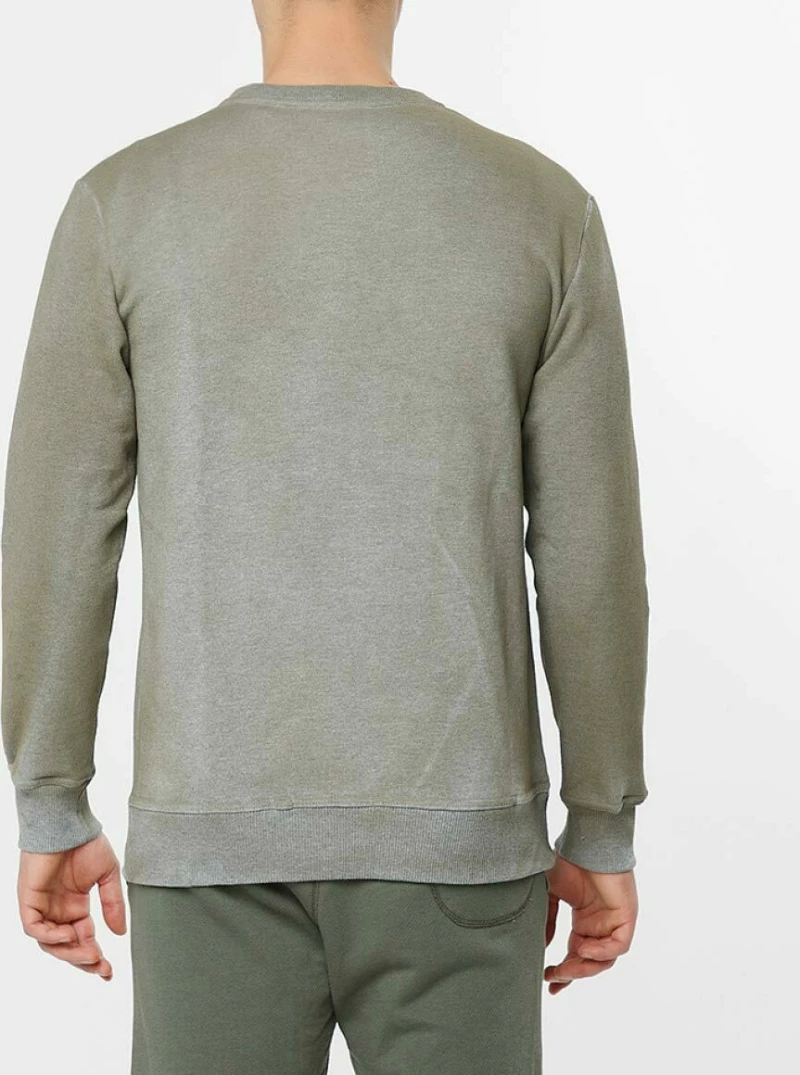 The Project Garments Acid Dye Organic Cotton Crew Neck Sweatshirt Melange Grey
