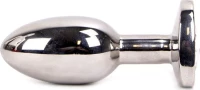 Stainless Steel Heartshaped Jewelled Buttplug