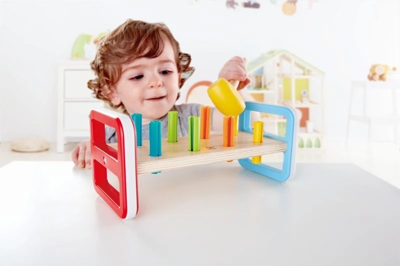 Ξύλινο Hape Early Explorer Σετ Σφηνώματα Rainbow Pounder - 0506