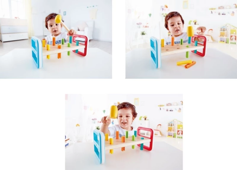 Ξύλινο Hape Early Explorer Σετ Σφηνώματα Rainbow Pounder - 0506