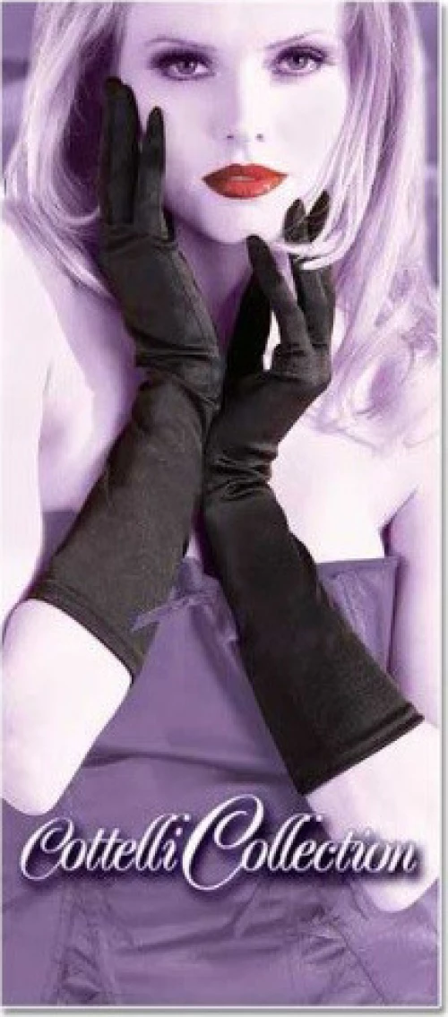 Cottelli Collection Satin Gloves Black