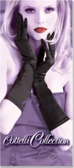 Cottelli Collection Satin Gloves Black