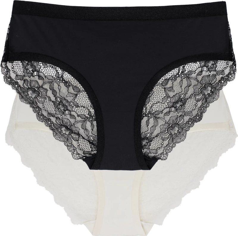Γυναικείο Hipster Slip Dorina Crystal - Φλοράλ δαντέλα - Set 2 Pack