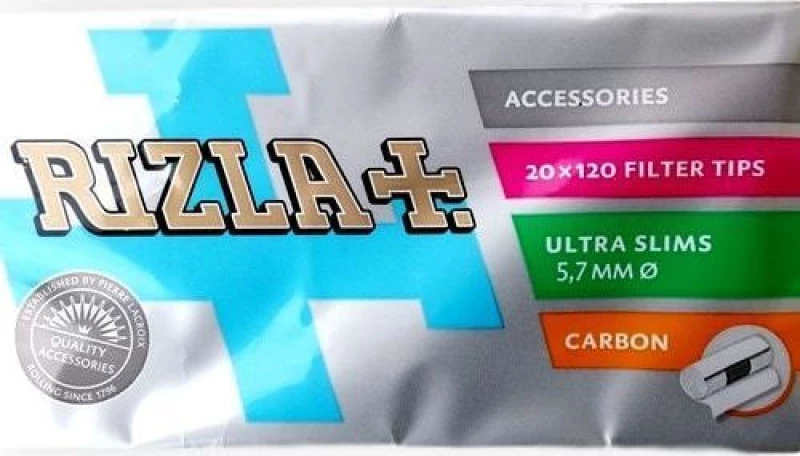 Rizla Φιλτράκια Ultra Slim Carbon Smooth 5.7mm 120x 20τμχ