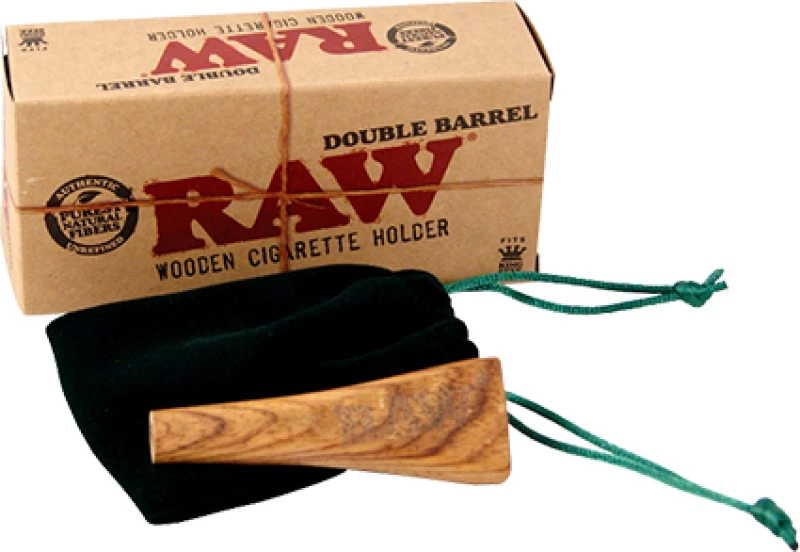 Raw Πίπα Τσιγάρου Double Barrel Ξύλινη 2 Θέσεων 1τμχ