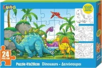 Δεινόσαυροι με 3 Αφίσες Χρωματισμού 24pcs Luna