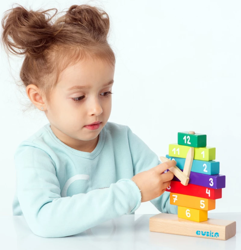 Cubika Ξύλινα Τουβλάκια Ρολόι
