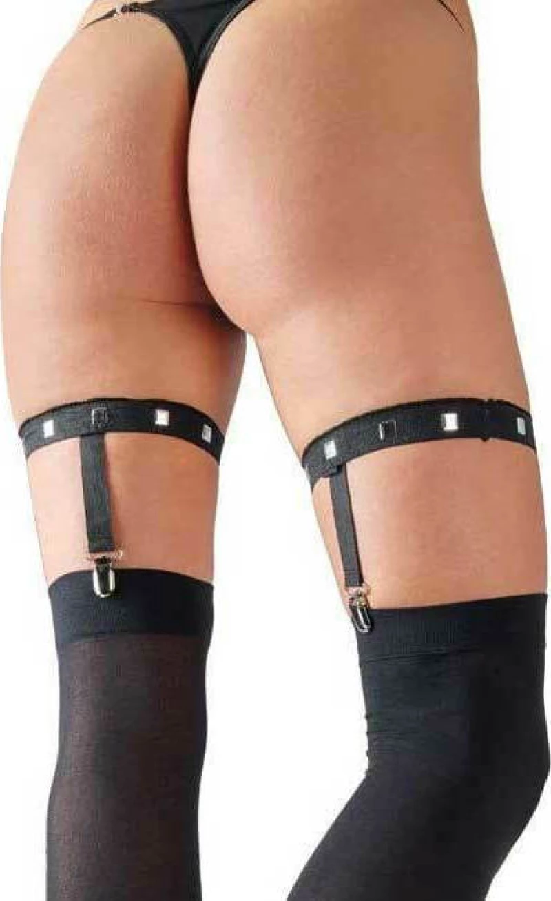 Cottelli Collection Stockings with Suspenders Black