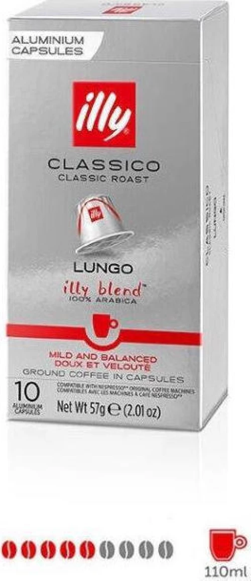 Illy Κάψουλες Espresso Classico Lungo Συμβατές με Μηχανή Nespresso 10caps