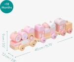 Navaris Stacking Train Wooden Pink