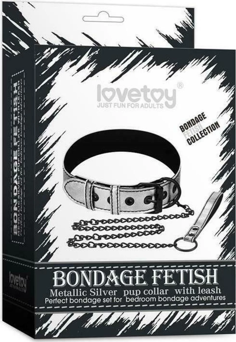 LOVETOY COLLAR WITH LEASH SILVER