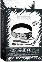 LOVETOY COLLAR WITH LEASH SILVER